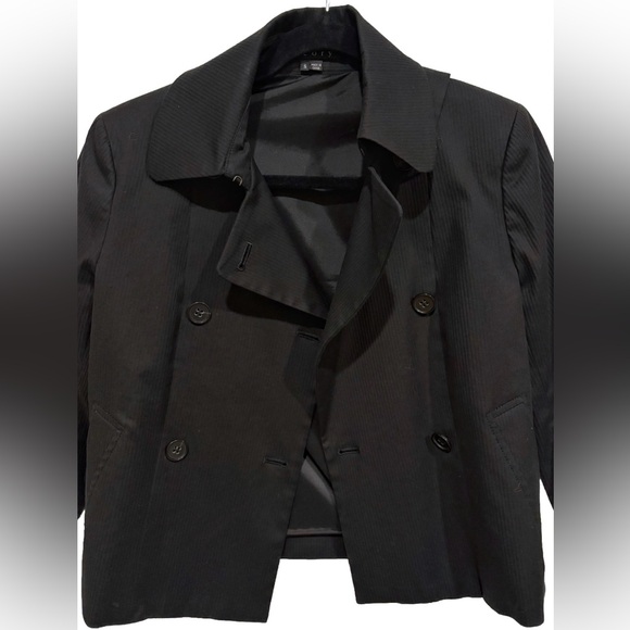 Women's‎ Theory Black Ribbed Double Breasted Blazer Size Small - Picture 6 of 12